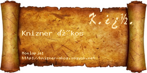 Knizner Ákos névjegykártya