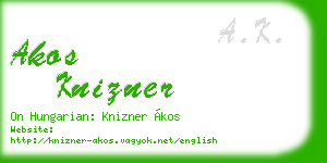 akos knizner business card